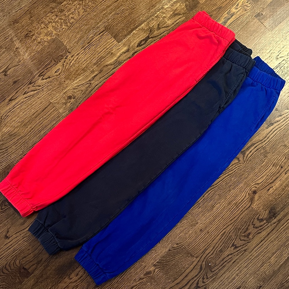 Brandy Melville Joggers One Size Lot of 3 Red, Black, Blue